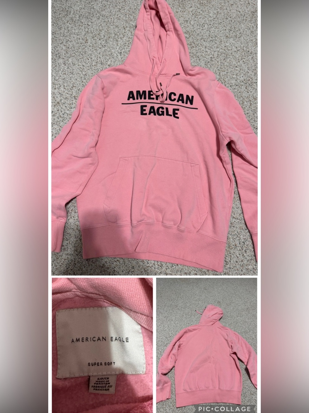 American Eagle Outfitters Pink Logo Hoodie